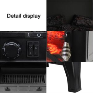 FRITHJILL Electric Fireplace Heater,1400w Indoor Freestanding Portable Fireplace Stove, Overheating Safety Protection