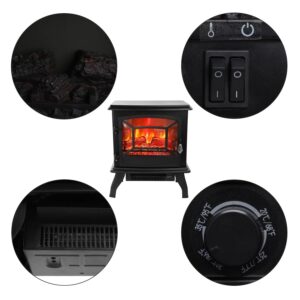 FRITHJILL Electric Fireplace Heater,1400w Indoor Freestanding Portable Fireplace Stove, Overheating Safety Protection