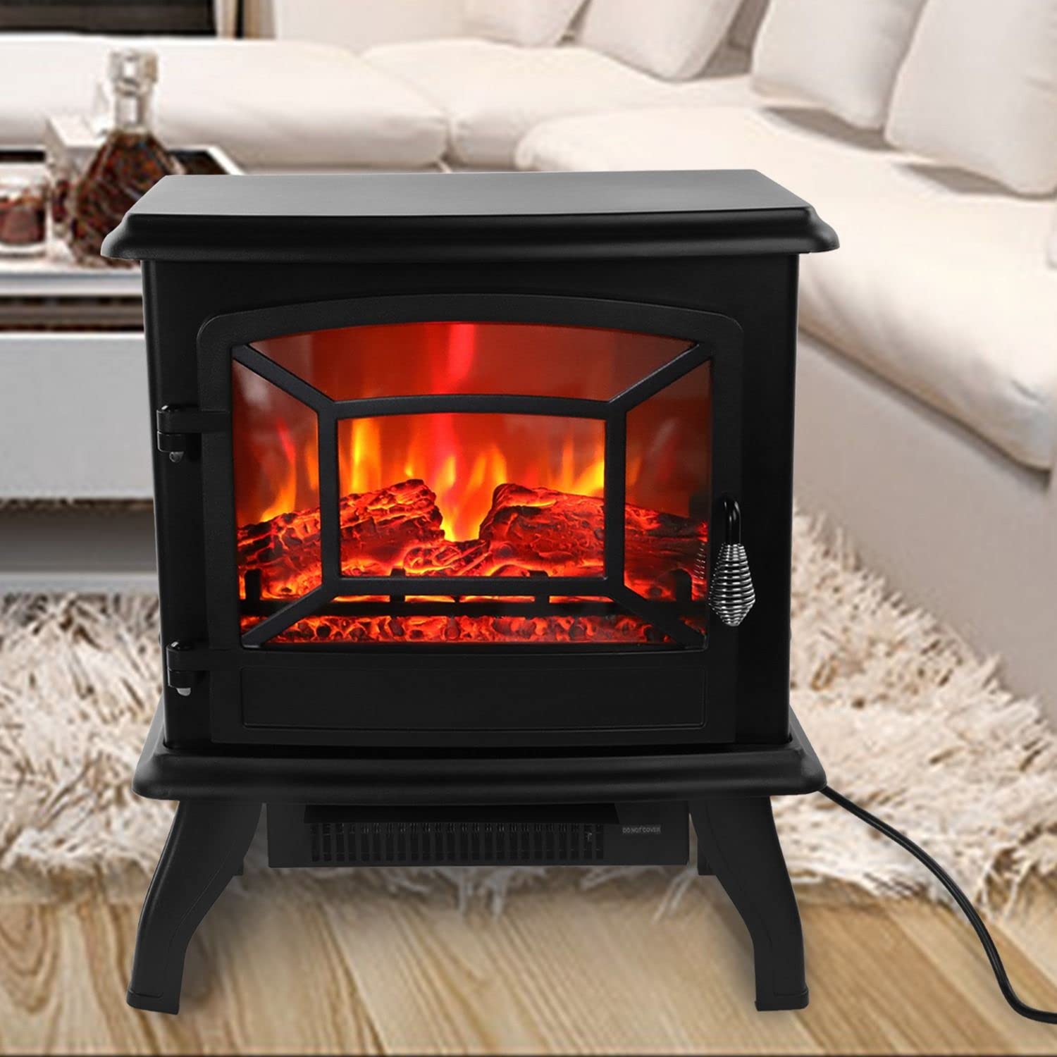 FRITHJILL Electric Fireplace Heater,1400w Indoor Freestanding Portable Fireplace Stove, Overheating Safety Protection