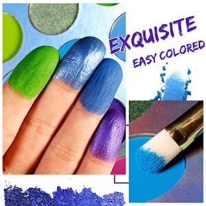 High Pigmented Eyeshadow Palette, 24 Colors with Green Blue Purple Matte Shimmer Glitter Eye Shadow Pallets, DE’LANCI Professional Waterproof Longlasting Makeup Pallettes for Green Blue Hazel Eyes