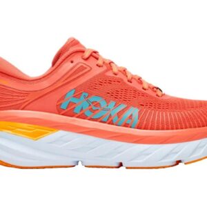 HOKA ONE Women's Bondi 7 Running Shoe, Camellia/Coastal Shade, 9.5