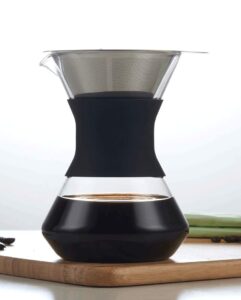 pour over coffee maker with dripper filter 34 ounce/ 1000ml glass coffee brewer