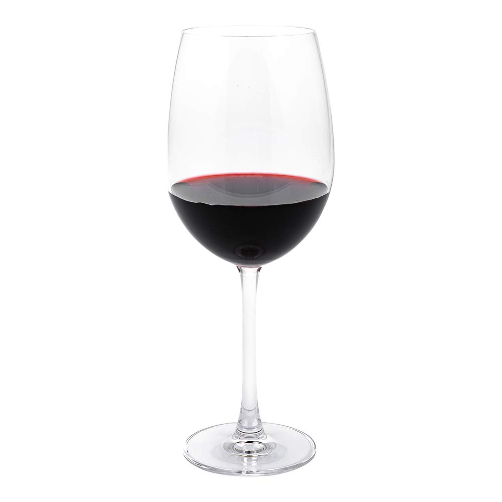Restaurantware Voglia Nude 25 Ounce Bordeaux Wine Glasses Set Of 12 Stemmed Crystal Wine Glasses - Laser-Cut Rim Dishwasher-Safe Fine-Blown Crystal Red Wine Glasses For White or Red Wines