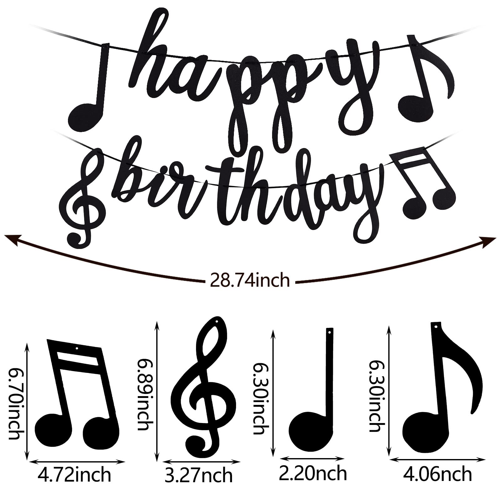 40 Pieces Music Theme Party Decorations Set Include Music Note Latex Balloons Foil Balloons Note Hanging Swirls Happy Birthday Banner and Disposable Note Tablecloth for Birthday Wedding Party Supplies