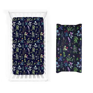 wildflower cribsheet and changing pad cover