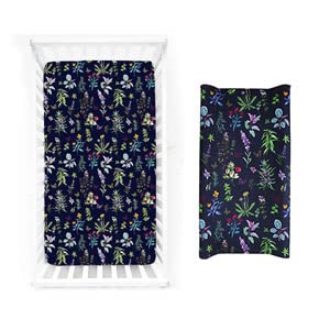 Wildflower cribsheet and Changing pad Cover