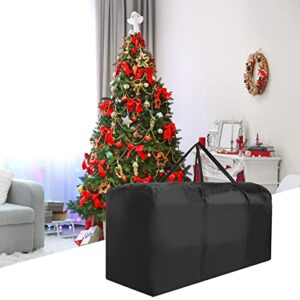 DNIEBW Christmas Tree Storage Bag,Tree Storage Bag 12ft Artificial Disassembled Trees,Heavy Duty Xmas Holiday Tree Bag with Durable Handles & Dual Zipper (Black 68x30x20in)