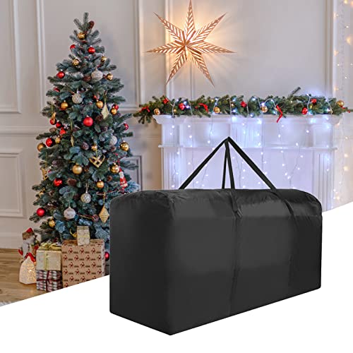 DNIEBW Christmas Tree Storage Bag,Tree Storage Bag 12ft Artificial Disassembled Trees,Heavy Duty Xmas Holiday Tree Bag with Durable Handles & Dual Zipper (Black 68x30x20in)