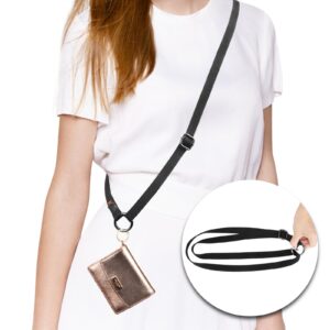 desing wish dual-use adjustable lanyard for original long crossbody lanyard or end-to-end connection lanyard, anti-lost cross body strap cotton neck strap holder for keys wallet camera (black)