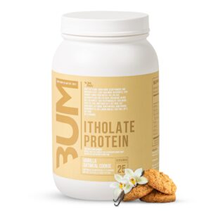 raw whey isolate protein powder, vanilla oatmeal cookie (cbum itholate protein) - 100% grass-fed sports nutrition for muscle growth & recovery - low-fat, low carb, naturally flavored - 25 servings