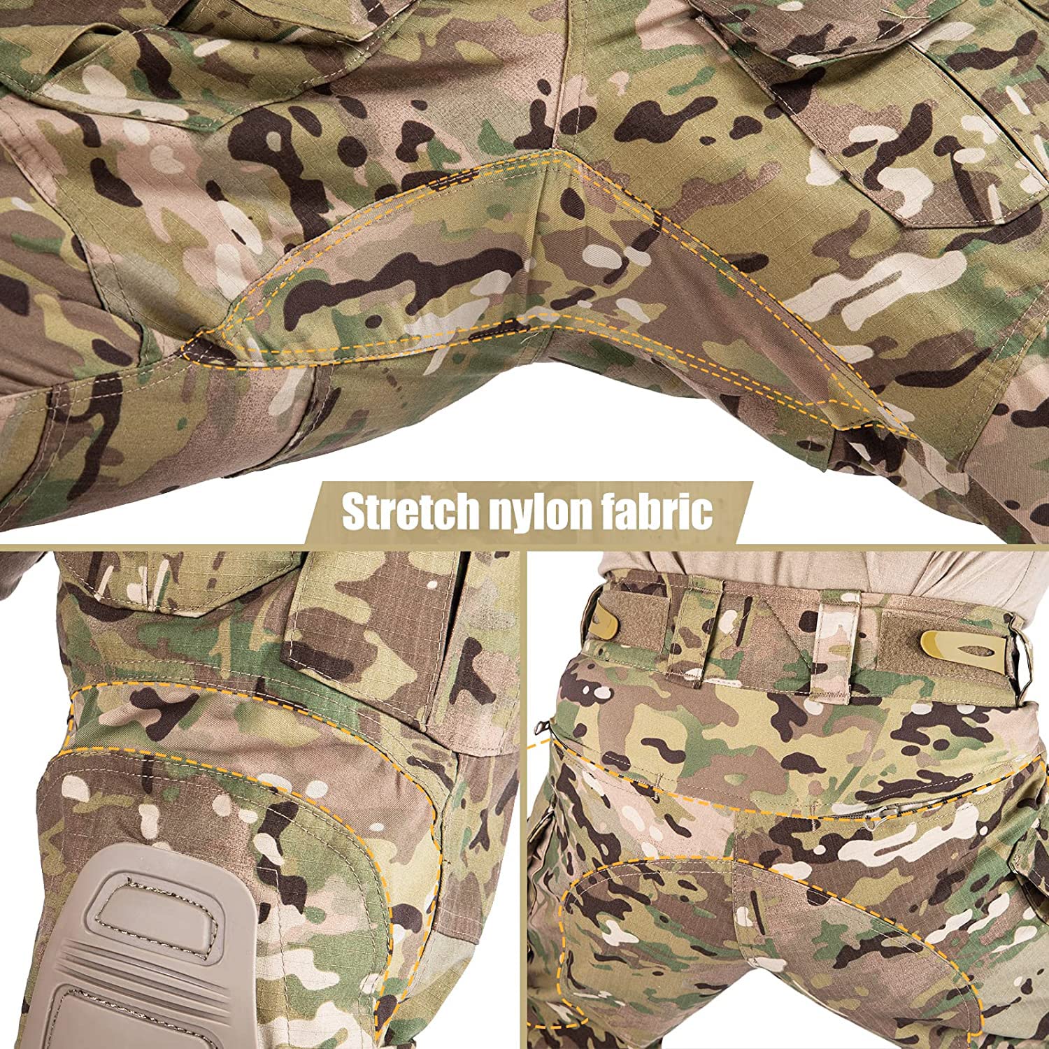 G3 Combat Pants with Knee Pads Tactical Military Trousers Hunting Camo Pants for Men Rip-Stop Airsoft Gear (Camo, 36)