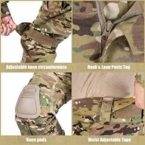 G3 Combat Pants with Knee Pads Tactical Military Trousers Hunting Camo Pants for Men Rip-Stop Airsoft Gear (Camo, 36)