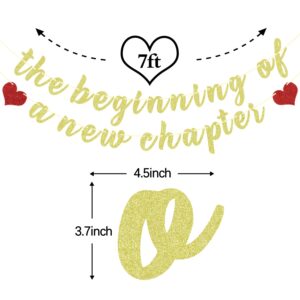 The Beginning of a New Chapter Banner, for Happy Graduation/Congrats Grad/Farewell/Moving Away/Job Change/House Warming/Happy Retirement Party Decorations