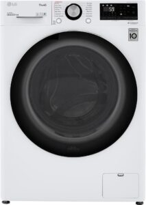 lg wm3555hwa 24 inch smart all in one washer/dryer with 2.3 cu. ft. capacity, wi-fi enabled, 14 wash cycles, 1400 rpm, ventless, neverust stainless steel drum, quiet operation, truebalance, sensor dry in white