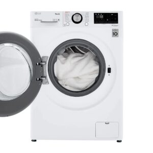 LG WM3555HWA 24 Inch Smart All In One Washer/Dryer with 2.3 cu. ft. Capacity, Wi-Fi Enabled, 14 Wash Cycles, 1400 RPM, Ventless, NeveRust Stainless Steel Drum, Quiet Operation, TrueBalance, Sensor Dry in White