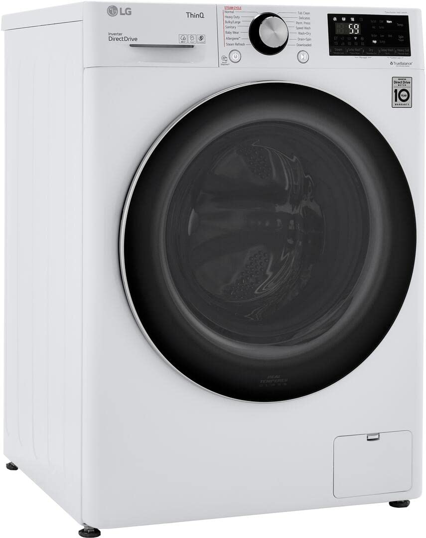 LG WM3555HWA 24 Inch Smart All In One Washer/Dryer with 2.3 cu. ft. Capacity, Wi-Fi Enabled, 14 Wash Cycles, 1400 RPM, Ventless, NeveRust Stainless Steel Drum, Quiet Operation, TrueBalance, Sensor Dry in White