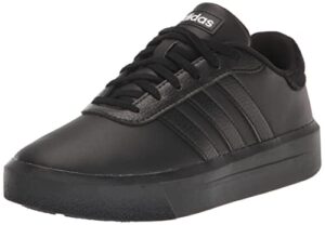 adidas women's court platform skate shoe, black/black/white, 8.5