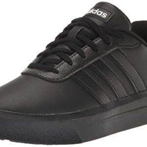 adidas Women's Court Platform Skate Shoe, Black/Black/White, 8.5