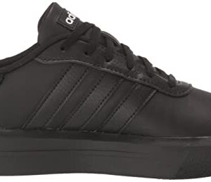 adidas Women's Court Platform Skate Shoe, Black/Black/White, 8.5