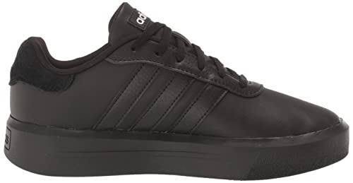 adidas Women's Court Platform Skate Shoe, Black/Black/White, 8.5