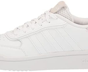 adidas Women's Postmove Basketball Shoe, White/White/Chalk White, 8