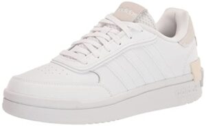 adidas women's postmove basketball shoe, white/white/chalk white, 8