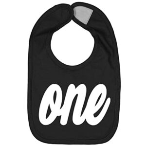 Aiden's Corner Handmade Cute Baby Boy Girl One First Birthday Smash Cake Bibs - Infant 1st Birthday Bibs (White Black)