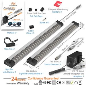 Under Cabinet Lights Built-in ADIUSTABLE Cable LED light Bar No MESSY Wires! Super Bright Under Counter Lights for Kitchen 3Pcs 6500K Cool White 1050Lm under cabinet lighting Good for Timer Smart Plug