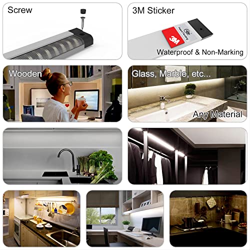 Under Cabinet Lights Built-in ADIUSTABLE Cable LED light Bar No MESSY Wires! Super Bright Under Counter Lights for Kitchen 3Pcs 6500K Cool White 1050Lm under cabinet lighting Good for Timer Smart Plug