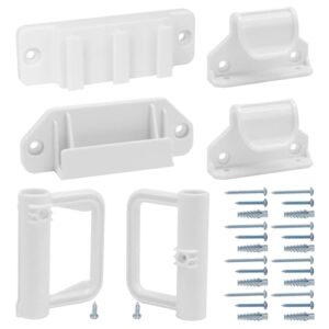 kiskiz retractable baby gate replacement parts kit (white) retractable pet gate hardware full set wall mounting accessories with brackets anchors and screws baby gate accessories retractable dog gate