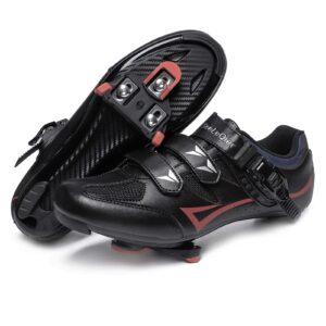 cycling shoes women compatible with peloton bike shoes indoor clip in peleton road bike shoes with delta cleats,black,9.5us
