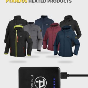 PTAHDUS 7.4 V Battery Pack with Charger Rechargeable Battery Power Bank 5000mAh for Heated Jackets, Heated Hoodies and Heated Vests