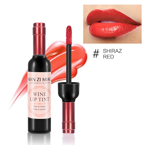 6 Colors Wine Lip Tint Set, Matte Lip Stain Long Lasting Waterproof Liquor Bottle Lip Gloss Gift Set, Silky Smooth Lightness Non-Stick Lipstick for Women (wine matte lip tint set)