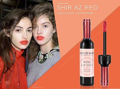 6 Colors Wine Lip Tint Set, Matte Lip Stain Long Lasting Waterproof Liquor Bottle Lip Gloss Gift Set, Silky Smooth Lightness Non-Stick Lipstick for Women (wine matte lip tint set)