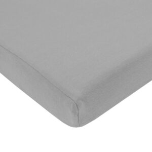american baby company 100% cotton knit fitted 18" x 36" cradle/bassinet sheet - compatible with mika micky bassinet, gray, soft breathable, for boys and girls