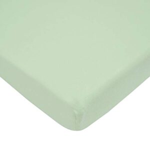 american baby company fitted mini crib sheet 24" x 38", soft breathable neutral 100% cotton jersey portable sheet, green, for boys and girls, fits most pack n play and mini crib mattresses