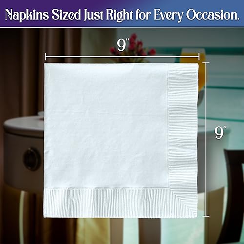 1 Ply White Cocktail/Beverage Napkins- Package of 500ct