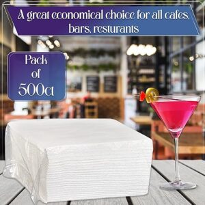 1 Ply White Cocktail/Beverage Napkins- Package of 500ct