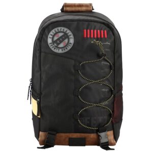 bioworld mandalorian bounty hunter flat front with bungee detailing and mesh panels backpack