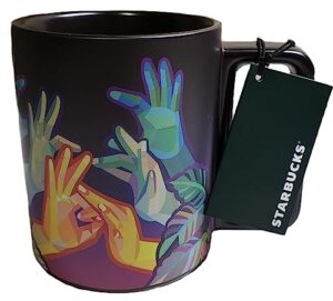starbucks american sign language asl hand movements coffee mug, 12 oz