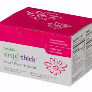 SimplyThick EasyMix | 80 Count of 6g Individual Packets | Gel Thickener for those with Dysphagia & Swallowing Disorders | Creates An IDDSI Level 2 – Mildly Thick (Nectar Consistency)