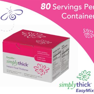 SimplyThick EasyMix | 80 Count of 6g Individual Packets | Gel Thickener for those with Dysphagia & Swallowing Disorders | Creates An IDDSI Level 2 – Mildly Thick (Nectar Consistency)