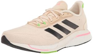 adidas women's supernova + running shoe, ecru tint/carbon/beam pink, 9