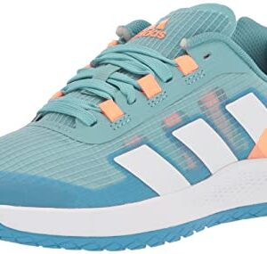 adidas Women's Forcebounce 2.0 Running Shoe, White/White/Pulse Blue, 9.5