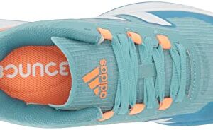 adidas Women's Forcebounce 2.0 Running Shoe, White/White/Pulse Blue, 9.5