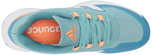 adidas Women's Forcebounce 2.0 Running Shoe, White/White/Pulse Blue, 9.5