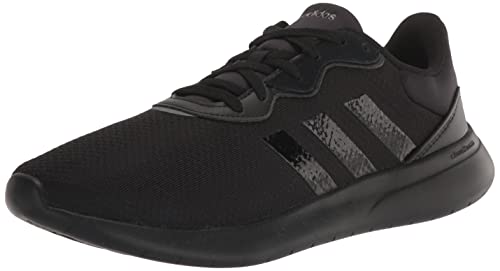 adidas Women's QT Racer 3.0 Running Shoe, Black/Black/Iron Metallic, 9