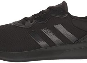 adidas Women's QT Racer 3.0 Running Shoe, Black/Black/Iron Metallic, 9