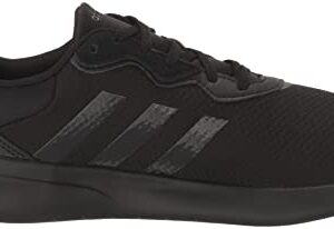 adidas Women's QT Racer 3.0 Running Shoe, Black/Black/Iron Metallic, 9