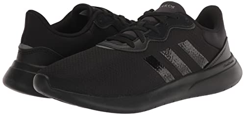 adidas Women's QT Racer 3.0 Running Shoe, Black/Black/Iron Metallic, 9